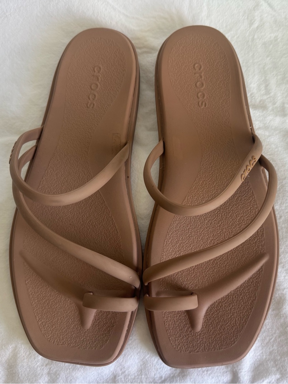 Crocs Taupe Miami Toe Loop Sandals